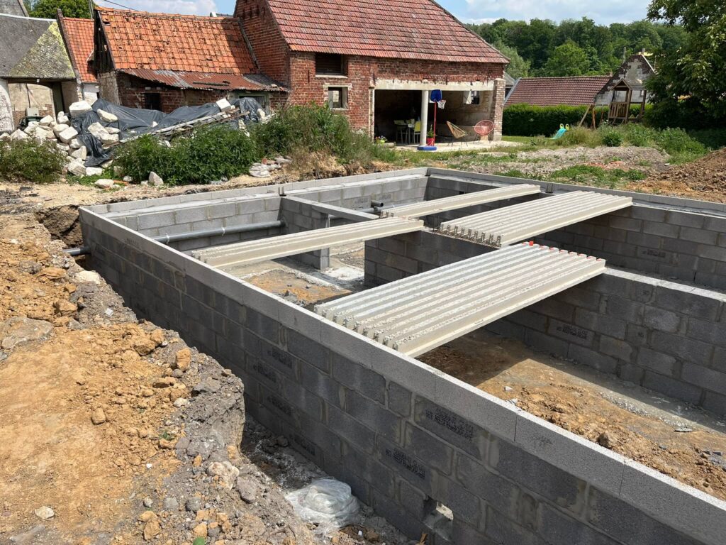 Préparation dalle portée pour construction neuve